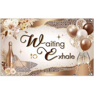 72x43inch Gold Brown Glitter Backdrop Modern Balloons Champagne High Heels Floral Photography Background Women Party Decorations Photo Banner Props