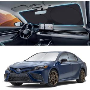 INSAUTO Windshield Sun Shades Custom Fit for Toyota Camry 2007-2017- Sunshade for Front Window Cover - Double Layer Heat Shield Sun Visor Cool Car Accessory