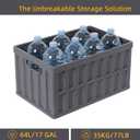 Citylife 64L Collapsible Storage Bins with Lids Plastic Storage Containers for Organizing Stackable Storage Box Large Heavy Duty Utility Crates, 2 Packs