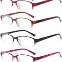 NORPERWIS 6 Pack Ladies Reading Glasses for Women Blue Light Blocking Spring Hinge Fashion Eyeglasses Readers for Women (Mix Color, 2.00)