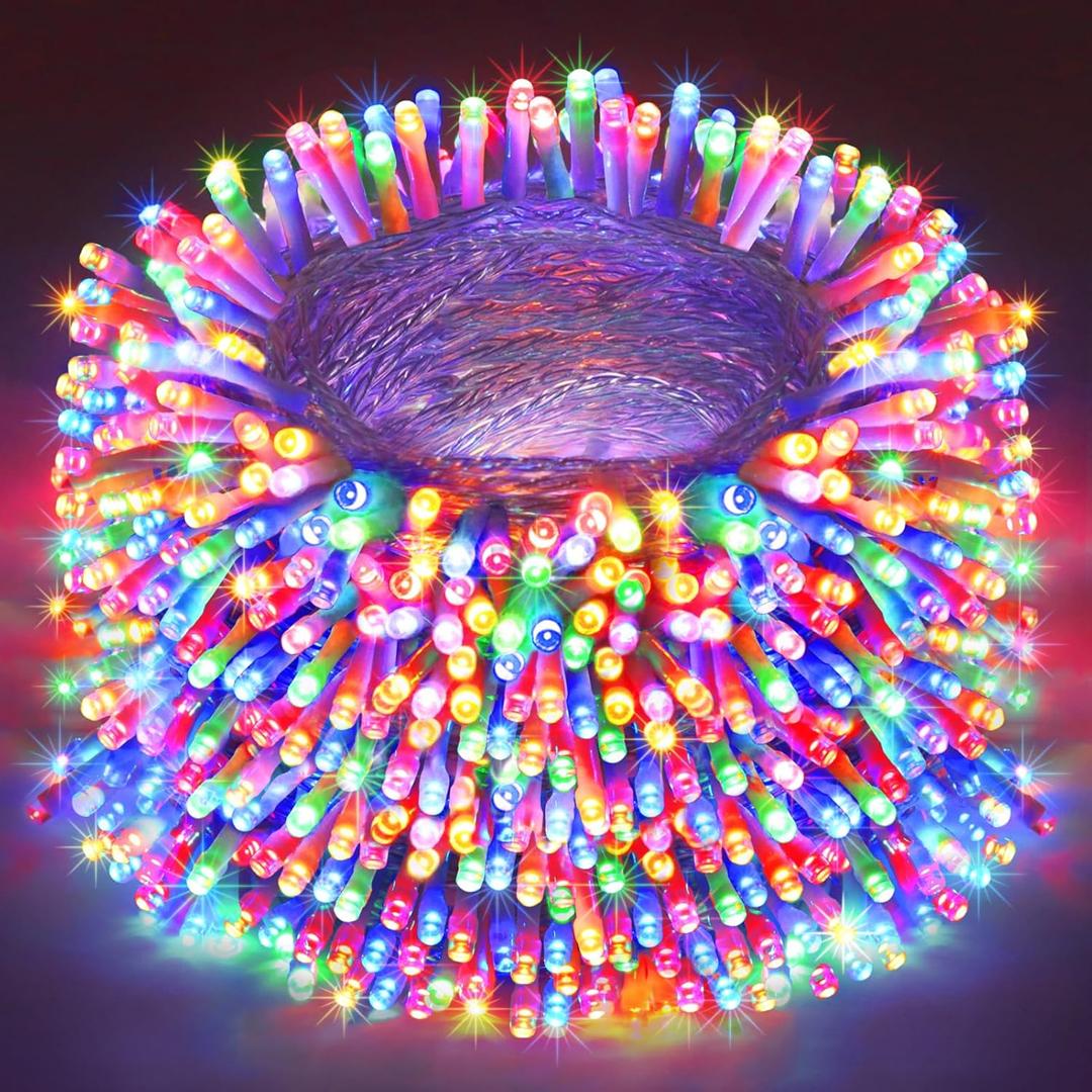 410Ft 1200LED Christmas Lights Outdoor Decorations 12 Modes & Memory Timer Christmas Lights with Remote Plug in Waterproof Fairy String Lights for Xmas Wedding Party Holiday DecorMulticolor