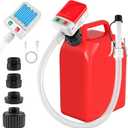 Automatic Fuel Transfer Pump with Auto-Stop Sensor, 3.2 GPM, 51'' Hose, Gas Can Pump with 4 Can Adapters, Upgraded USB or Battery-Powered Portable Fuel Gas Pump for Gas Can Gasoline, Diesel, Oil