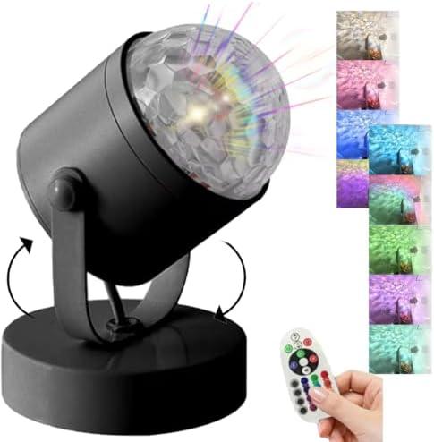 Velosphere Lamp, Water Ripple Lamps Dynamic, 3D Holographic Enchanting Aurora Ambient Lamp, Led Ocean Wave Projector Light, 8/16-Color RGB, for Party Live Streaming Decoration (Black, 16 Colors)