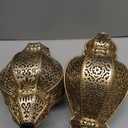 Set of 2 Moroccan Hanging Solar Lights Outdoor Lantern Bidirectional Availabili Garden Decor Waterproof Plastic Gold Decorations for Patio Pathway Yard Backyard Solar Powered Garden Decorative, Gold 