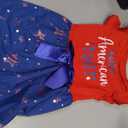 Dog 4th of July Outfit Adorable Ruffle Dog Dress with Elegant Bowknot Tulle Patriotic Puppy Clothes for Dogs Cats Boys Girls Pets, Large 