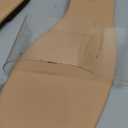 OYOANGLE Women's Clear Square Open Toe Sandals Pu Leather Flat Slide On Sandals Transparent Outdoor Slippers (9, Apricot)