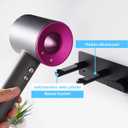 Hair Dryer Holder Wall Mounted, Self Adhesive Blow Dryer Holder Hair Dryer Organizer Hair Dryer Holder Wall Mounted Compatible with Dyson Blow Dryer Black Banjekt