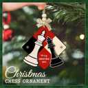 Chess Christmas Ornament 2025 - King & Queen Merry Xmas Ornaments, 2 Layer Wood for Chess Lover, Coach, Player, Club, Friend - Tree Hanging Decoration for Kids, Adults