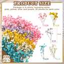 Fumete 100 Pcs Mini Dried Baby Breath Flowers Gypsophila Ivory Mixed Color Dried Flowers for Vase Wedding Home Office Party Garden Card Making Decoration Wreath Floral Craft DIY Art