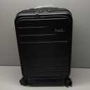 Carry On Luggage 22x14x9 Airline Approved, FLO5 Expandable Polycarbonate Suitcase with Front Pocket (FX-Core, Black, 20 Inch)