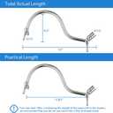 PDPBath Shower Extension Arm, 12" Upgrade Stainless Steel Shower Head Shower Head Extender, Adjustable Height Extended with G1/2 Universal Connection for Vertical Rainfall Shower Head - Chrome