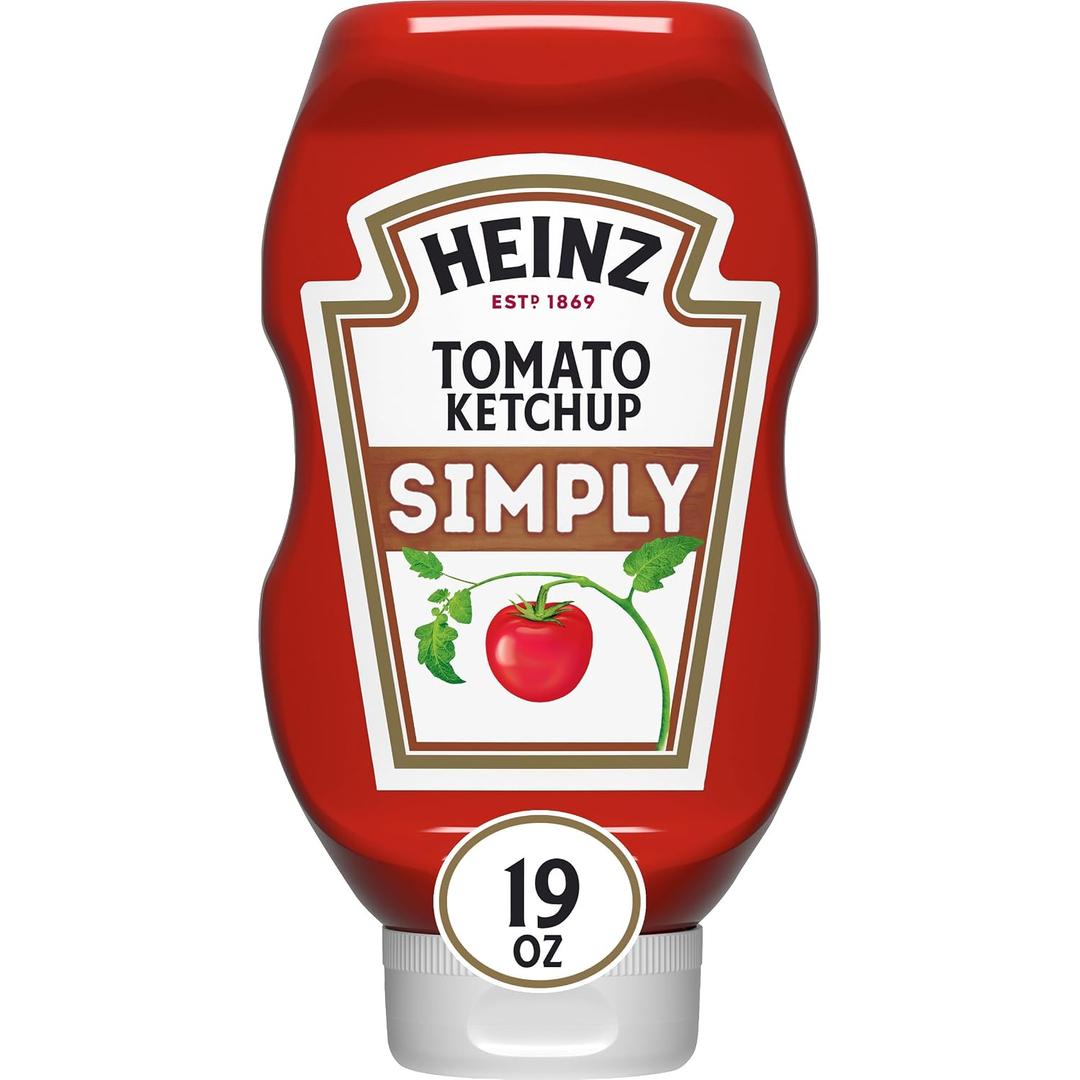 Heinz Simply Tomato Ketchup with No Artificial Sweeteners, 19 oz Bottle (EXP 04/23/27)