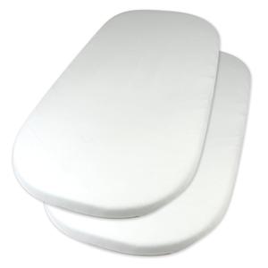 HonestBaby 2-Pack Organic Cotton Fitted Bassinet Sheet, White, One Size