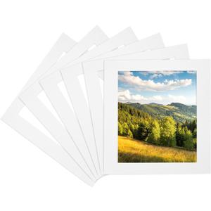 PATIKIL 4x4 Mat for 3x3 Photo, 6 Pack Precut Acid-Free Mat Board White Core Picture Frame Board for Photos Show, Prints, Art Displays, White