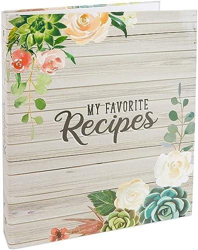 Paper Junkie 3 Ring Binder for Recipes with 12 Divider Tabs, 2-Sided Pocket, and 2 Sets of Sticker Sheets (10 x 11.5 in) - Cookbook Binder