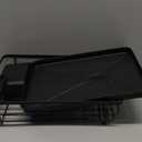 Kitsure Dish Drying Rack for Kitchen Counter, Stainless Steel Sink Organization and Storage Essentials with Cutlery Holder, Home and Appartment Decor, 12''W x 15.5''L, Black