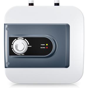 Electric Mini Tank Water Heater, 1.6Gallon Under Sink On Demand Hot Water Heater, Wall or Floor Mounted, 1500W Point of Use Instant Hot Water for RV Kitchen Bathroom Restaurant