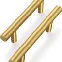Haliwu 30 Pack Cabinet Handles Brass Gold Cabinet Pulls 2-1/2 Inch Hole Center Drawer Pulls Modern Bar Dresser Handles for Bathroom Kitchen Bedroom