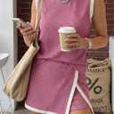 EVALESS 2 Piece Sets for Women Summer Matching Athletic Lounge Outfits Ribbed Knit Tank Top and Elastic Waist Split Lined Skirt 2026 Spring Trendy Womens Travel Vacation Set Pink Medium