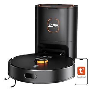 ZCWA D15S MAX Robot Vacuum and Mop Combo, 10000Pa Suction Robot Vacuum, Self-Emptying, Lidar Navigation Robot Vacuum Cleaner, 3200mAh/ Automatic Recharging, 3.5L Dust Bin, App Control, Wi-Fi Connected