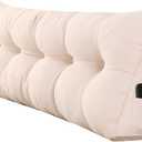 SAMTY Triangular Wedge Pillow headboard Full Size for Couch Large headboard Pillow with Removable Cover Back Rest Pillows for Sitting up in Bed (Beige)