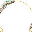 Wokceer Wedding Arch 7.2FT Round Backdrop Stand Gold Metal Circle Backdrop Stand Circle Balloon Arch Stand Frame for Birthday Party Bridal Shower Anniversary Ceremony Candy Tables Celebration