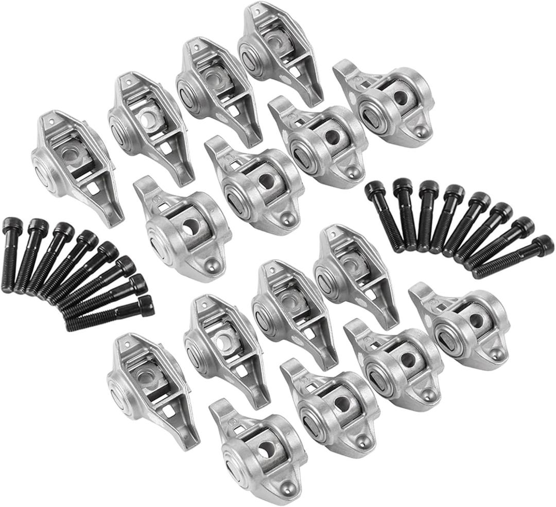 Motorsports LS1 Rocker Arms and Bolts with Trunion Kit Replacement# 10214664 12681275 Fit LS2 LS6 LQ4 LQ9 LY5 LY6 LM7 4.8L 5.3L 5.7L 6.0L Engines