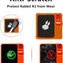 5 x 2 in 1 Protective Accessories for Rabbit R1 AI, Rabbit AI case, Soft Silicone Case & Screen Protector, Rabbit R1 Accessories,Rabbit R1 case (Black)