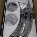 Senyshilon 9-Lights Farmhouse Chandelier | Dia 32'' Black Wagon Wheel Chandelier | Rustic Hanging Dining Room Light Fixture | Apply to Living Room | Kitchen Island | Entryway | Foyer - Missing Pieces