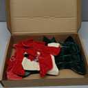 Daifunli 24 Pcs Velvet Christmas Bows for Christmas Tree 4.72" Rustic Crafts Gift Velvet Ribbon Twist Tie Bows for Xmas Wreaths Garland Gift Wrapping Wedding Decor (Red,Green,White)