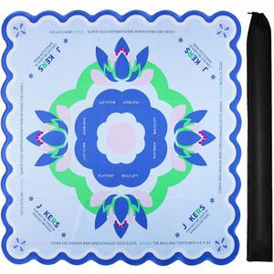 Jongyance Learning Mahjong Mat (31.5x31.5) with Black Carrying Bag, Anti-Slip, Noise-Reducing, Mahjong Table Mat for Mah-jongg,Poker, Board Games, Dominoes, and Card