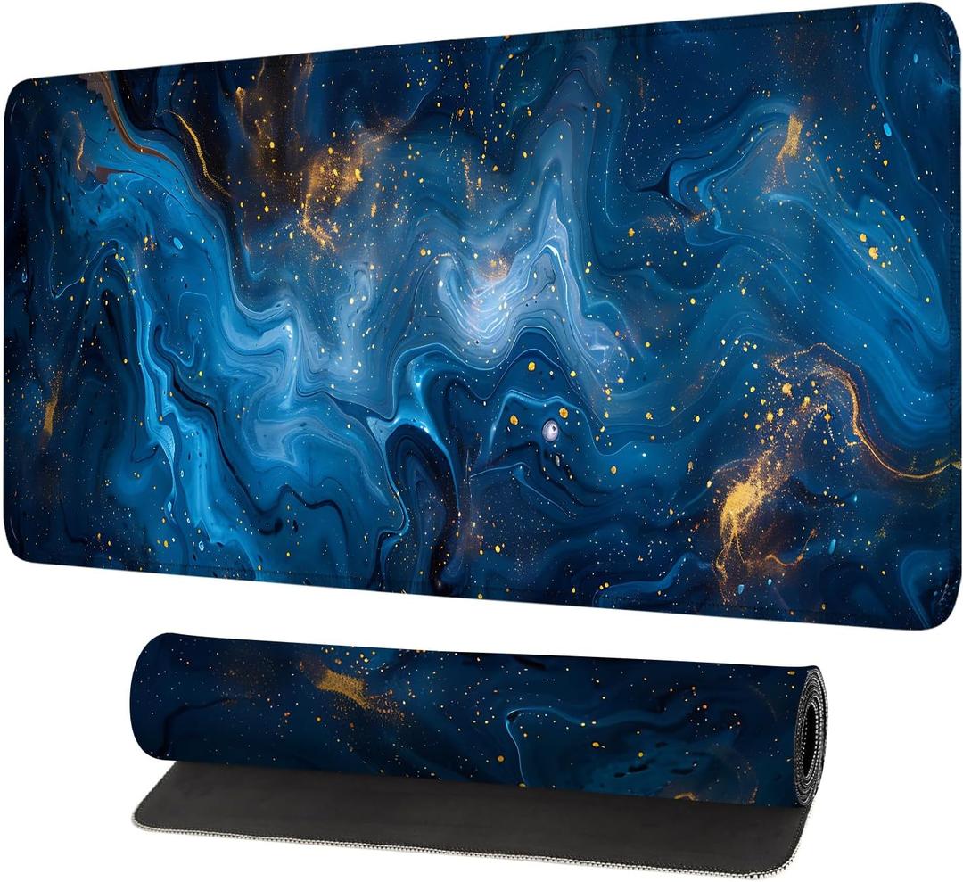 Mouse Pad Gaming Mousepad 31.5 x 11.8in Large Mouse Pad for Keyboard and Mouse with Anti-Slip Rubber Base, Keyboard Pad XL Mouse Mat for Home and Office,Abstract Galaxy