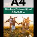 Americanflat A4 Picture Frame with Shatter-Resistant Glass - 8.3x11.7 Frame with Engineered Wood - Signature Collection - A4 Frames for Tabletop and Wall Display - Black