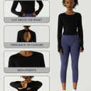 Women's Long-Sleeve Crop Top - Open Back Tie, Thumbholes Moisture-Wicking Quick-Dry for Yoga, Fitness & Workout (M)