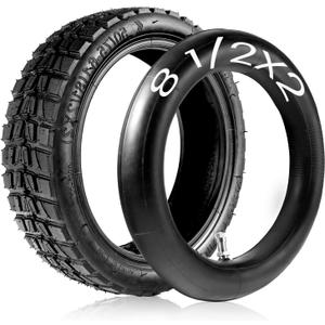 Relibupdater 8.5 Inch Electric Scooter Tire,8 1/2 x 2 Replacement Tires & Inner Tubes，50/75-6.1 Off Road Tire Compatible with okai/Gotrax GXL V2 Thicker Inflatable Scooter Replacement Wheels
