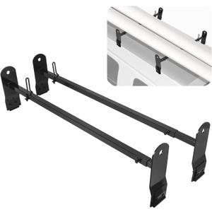 ECOTRIC Cross Bar 53"-66" Compatible with 1999-2022 Chevy Express 2500 3500/GMC Savana 2500 3500/Ford E-150 E-250 E-350 E-450 Ladder Rack Carrier