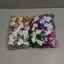 Yunlly 40 Pcs 4 Inch Christmas Self Adhesive Gift Bows, Multicolor Present Bows for Gift Wrapping Holiday Christmas Birthday Party Decoration Present (Red Green Gold Silver Blue Rose Red)