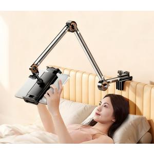 4-Axis Adjustable Tablet & Phone Holder, Gooseneck Arm  360 Rotating Bedside & Desk Mount, Metal Tube Stand for Watching, Recording, and Live Streaming UN-C (32inch/82cm)