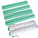 LUMIVIA Mahjong Racks with Pushers, Green Wooden American Mahjong Tile Pushers and Racks Set of 4, with White Printed Mahjong Racks Drawstring Bag, Mahjong Accessories (19.68 Inches)
