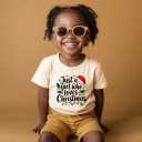 Kids Christmas Shirt  Toddler Boys Girls Holiday Outfit Santa Snowman Gingerbread Tree Gift T-Shirt 2T-8T (Yellow)