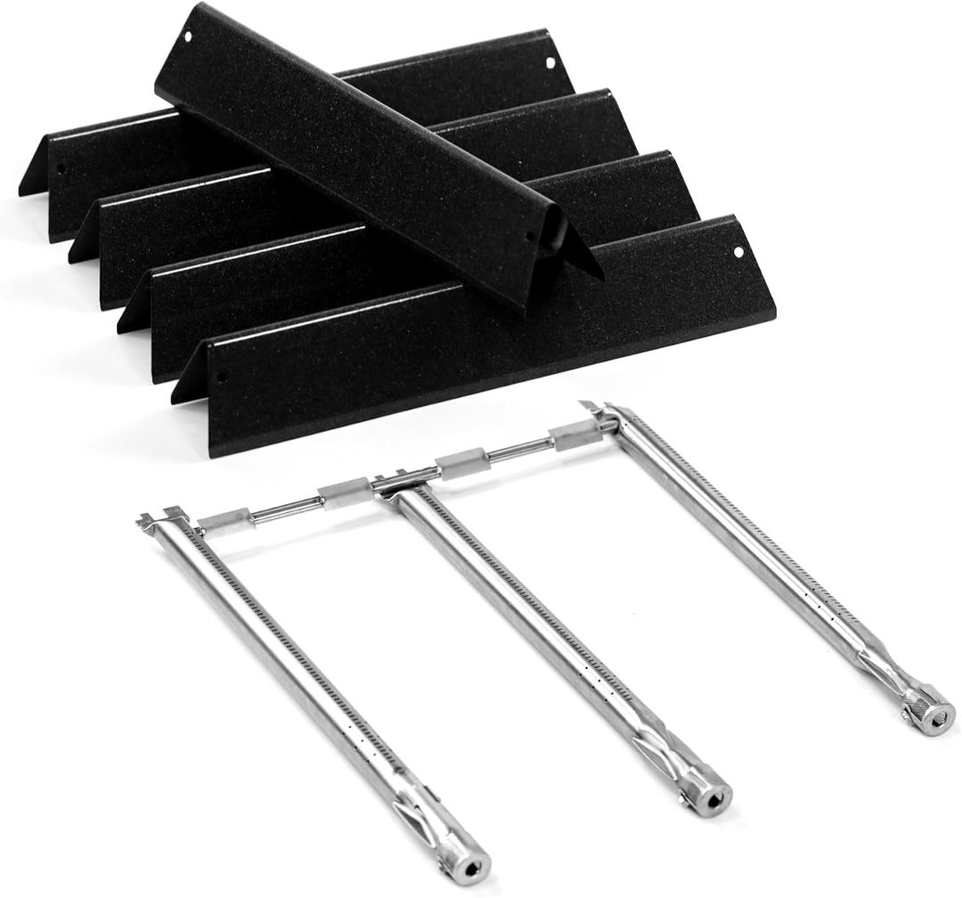 Spirit E-310 Grill Parts 69787 Burners & 7636 Flavorizer Bars for Weber Spirit and Spirit II 300 E310 S-310 E-320 S-320 E-330 S-330 with Front Mounted, Replacement Parts for Spirit 2 GS4