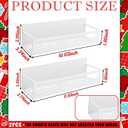 2 Pack Christmas Tree Magnetic Spice Rack for Refrigerator Metal Magnet Basket Shelf for Fridge Seasoning Storage Organizers Home Decor Christmas Kitchen Accessories (White)