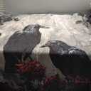 Gothic Crow Flannel Throw Blanket Home Decoration Lightweight Throw for Sofa Couch Bed Travel Office 50"X40" (Style 2)