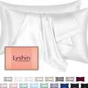 Silk Pillow Cases 2 Pack Standard Size with Hidden Zipper, Mulberry Silk Pillowcase for Hair and Skin, Smooth and Soft Breathable Cooling Silk Satin Pillowcase Set of 2, Gifts for WomenPure White