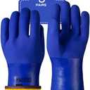 PACIFIC PPE 3 Pairs Thermal Insulated Freezer Gloves for Winter, Chemical & Oil Resistant, Waterproof, Men and Women, Blue, Large