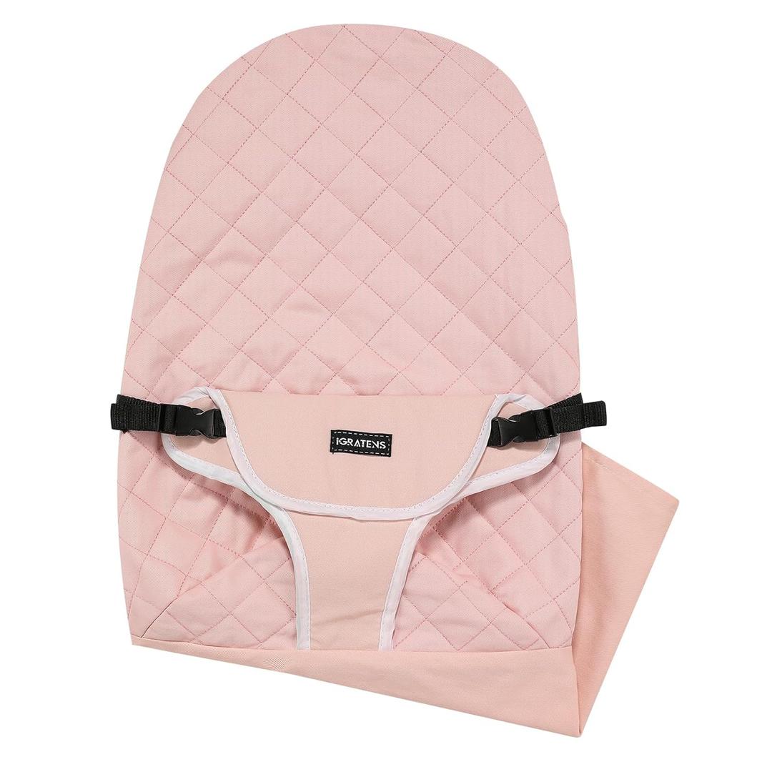 iGRATENS Fabric Seat for Bouncer - Baby Bjorn Bouncer Replacement Cover for Balance Soft & Bliss, 100% Cotton, Skin -Friendly, Machine Washable, Pink