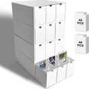 Trading Card Storage Box, Top Loaders Storage Box with 80 Dividers, Cardboard Toploader Card Boxes for Sports Card, Baseball, MTG, TCG, Playing Cards, 12 Drawer (Drawer-4 Sets)