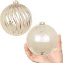 6in Large Christmas Ornaments Shatterproof Christmas Ball Ornaments Giant Hanging Balls Mercury Decorations for Holiday(Champagne,2pc)