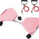 Flexforge Pilates Twister Waist Twisting Machine with Resistance Bands 360 Non-Slip Ab Board Silent Core Trainer for Belly Fat Loss & Leg Toning 250lbs Capacity Home Gym Equipment for Women/Men (Pink)