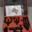 Orion Motor Tech 5-in-1 Ball Joint Separator, Pitman Arm Puller, Tie Rod End Tool Set for Front End Service, Splitter Removal Kit (RB06) (Red Case Black Puller)